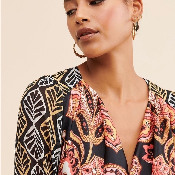 Free People Aleena Printed Blouse Top - Picture 6 of 17